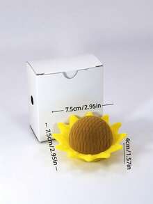 Cute Sunflower Shaped Velvet Ring Box, Mini Portable Jewelry Storage Box, Soft Flannel Lining Ring Holder, Proposal, Wedding, Engagement Decorative Jewelry Storage Container, Ideal Gift Box For Rings And Small Accessories, Bedroom Desktop Decor - Sunflower - View 5