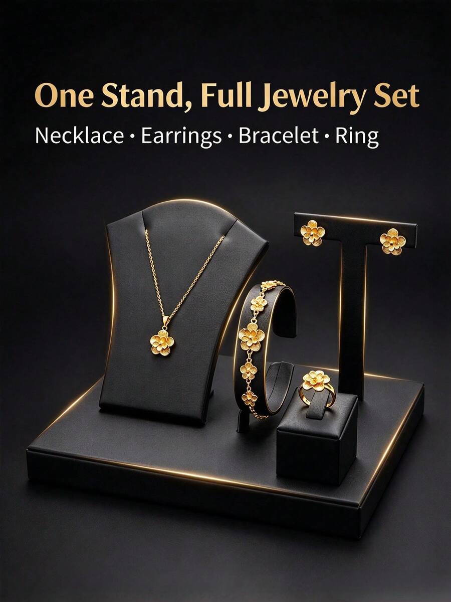 Velvet Jewelry Display Tower, Multi-Layer Storage Rack, Suitable For Countertop Display Cabinet - Multicolor - View 1