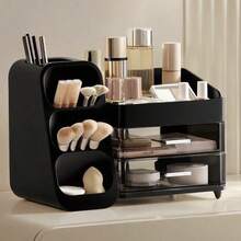 1pc Large Capacity Cosmetic Storage Box, Skincare, Lipstick, Makeup Brush, Face Mask Desktop Organizer, Suitable For Bathroom Countertop, Dorm, Vanity, Bedroom Decor, Back To School Season - Multicolor - View 8