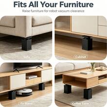 4pcs Adjustable Furniture Legs, Square Furniture Riser Legs/Legs, Heavy Duty Table Leg Extension, Metal Cabinet Feet; Suitable For Coffee Table, Cabinet, Desk, Sofa And Shelf; Non-Slip Base - Black - View 6