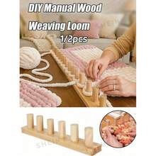 1/2pcs Manual Wooden Knitting Loom - Suitable For Hand Knitting, Crochet And Weaving, Multi-Functional Textile Tool For Making Thick Blankets, Scarves And More, No Electricity Required, Easy To Operate, Hand Knitting Machine (Product Accessories Randomly Shipped, Quantity Random) - Multicolor - View 3