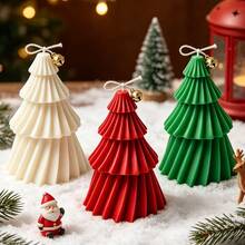 2pcs Christmas Tree Candle Silicone Mold, Christmas Holiday Decoration Mold, Candle Plaster Aromatherapy Ornament DIY Silicone Mold - White - View 4