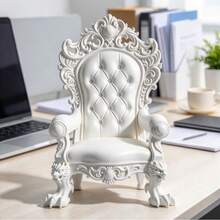 1pc Gothic Style Mini Throne Ornament, Vintage Carved Black Throne, Miniature Realistic Chair, DIY Scene Accessory, Creative Desktop Decor Craft, 8.7*6.4cm - A - View 7