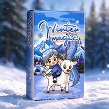 冬季魔法塔羅牌 78張可愛動漫風塔羅牌組，冰雪風格塔羅牌，卡通冬季城堡圖案，塔羅愛好者禮物，靈性指引卡，精緻禮盒套裝，送給朋友的禮物，節日禮物 - 冬日魔法 - 查看 2
