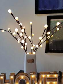 1PC 20 LED 54CM High 2-Section Battery Box Constant Light LED Ball Branch Light Home Decor Light Bedroom Decoration LED Light Living Room Decoration Light String Camping Decoration Light Date Decoration Light Fairy Light Party Decoration LED Light String Holiday Decoration Branch LED Light Room Decoration Light Office Decoration Light Wedding Decoration Light Home Decoration Light - Yellow - View 2