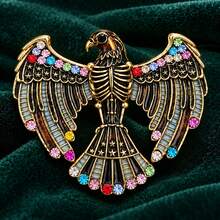 1 chiếc ghim cài áo nam bằng kim loại đính đá rhinestone hình đại bàng phong cách vintage, phụ kiện cao cấp hình động vật cho áo khoác và quần áo - Nhiều màu - Xem 8