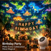 Dinosaur Themed Dynamic Projection Lamp, Dinosaur Forest Elements, USB Plug In, 360° Rotation For Dreamy Light Effects, Soft Light, Applicable To Bedroom, Living Room, Birthday Parties, An Excellent Gift - Dinosaur Dynamic Projection Light - View 4