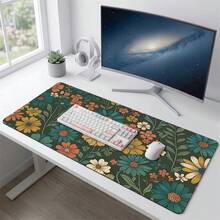 Green Floral Extra Long Mouse Pad, Gaming Office Home Art Design, Gift For Friends And Family, Rubber Base, PC Laptop Study Desk Mat, Multiple Sizes, Computer Keyboard Pad, Non-Slip And Smooth - View 5