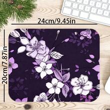 1pc Dark Purple Sakura Floral Mouse Pad, Japanese Cherry Blossom And Botanical Pattern Extended Desk Mat For Home Office And Gaming, Sizes S/M/L/XL - View 6
