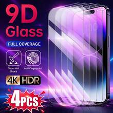 4 buah Pelindung Layar Kaca Tempered Anti-Cahaya Biru, Kompatibel dengan iPhone 18 Pro Max/18 Pro/17 Pro Max, Juga Kompatibel dengan iPhone 17 E/17 P Pro/16/16 Plus/15 Pro/15/14/13/12/11/XR/XS, Perlindungan Penuh | Perlindungan Mata | Anti-Sidik Jari | Kompatibel dengan Casing Ponsel - 4 buah - View 1