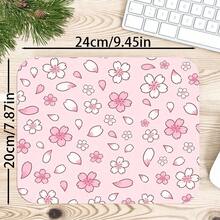 1pc Pink Cherry Blossom Mouse Pad, Sakura Flowers And Falling Petals Pattern Extended Desk Mat For Home Office And Gaming, Sizes S/M/L/XL - View 6