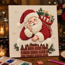 مجموعة رسم اللؤلؤ الملونة DIY، بابا نويل، مناسبة لديكور جدران المنزل أو المكتب، هدية عطلة مثالية، ديكور عيد الميلاد، أعمال فنية للعطلات، مجموعة يدوية DIY - أطقم - مشاهدة 1