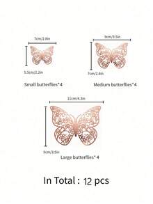 12/24pcs 3D Butterfly Wall Stickers, Removable Plastic Butterfly Wall Decals, Home Decor Stickers, Wall Stickers, Vinyl Decals, Spring Decorations, Add Vitality To Your Home, Holiday Decor Stickers, Birthday & Graduation Gifts - Multicolor - View 11