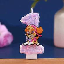 Paw Patrol Wangwang Team Digital Candles, Suitable For Birthday Parties, Valentine's Day Celebration Parties, Christmas Commemoration Parties, And Family Gathering Party Celebration Candles (0-9) - 1PC - View 2