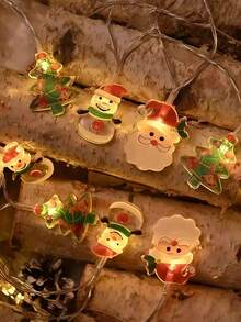 1PC LED Santa Claus Christmas Tree Snowman String Lights, Fairy Lights, Christmas String Lights - Battery Powered (Batteries Not Included) Suitable For Christmas, Christmas Tree Decoration, New Year, Home, Party, Indoor/Outdoor, Bedroom - Multicolor - View 6
