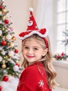 Pointed Christmas Hat Headband, Santa Claus Sticker And White Snowflake Holiday Photo Props, Perfect For Christmas - Multicolor - View 2