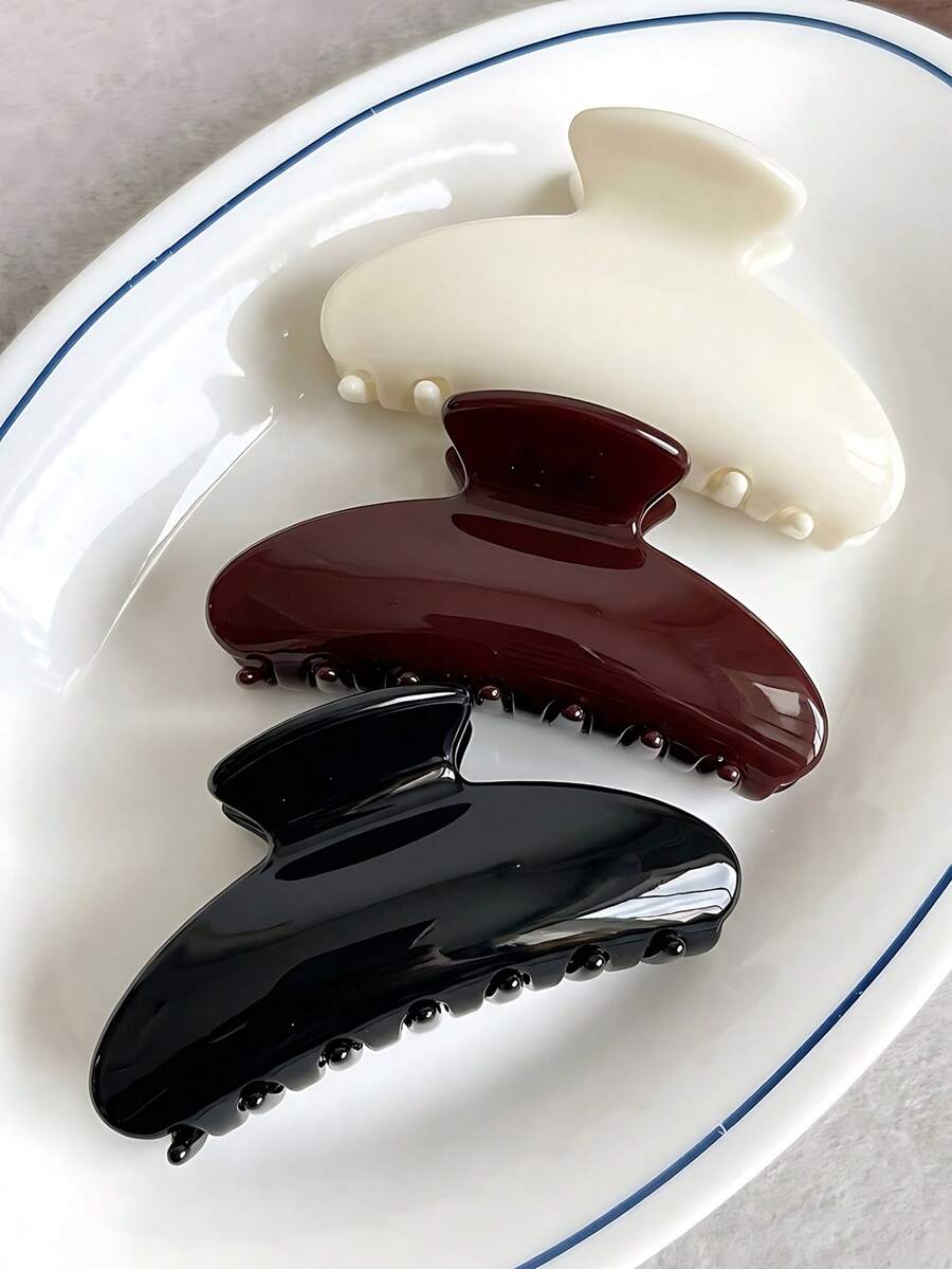 3/1pc Women's Large Hair Clips, Fashionable And Lightweight, Suitable For Bathing And Washing Face, Can Be Matched With Outfits