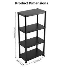 Snap Lock Tool-Free Assembly Plastic Storage Shelving Unit, Black 3/4/5 Tier, Heavy Duty Rack For Garage, Warehouse, Shed & Workshop - Black - View 4