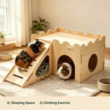Rumah Hewan Peliharaan Berbentuk Perosotan Ekstra Besar, Dapat Digunakan Sepanjang Musim, Cocok untuk Hamster, Hamster, Landak, Kelinci, Guinea Pig, dan Hewan Peliharaan Kecil Lainnya, Tempat Bermain dan Beristirahat yang Menyenangkan dengan Sarang Terintegrasi - Satu-Ukuran - View 11