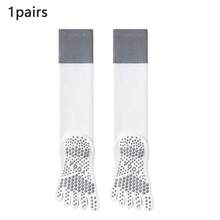 Women Color Block Knee High Five-Toe Non-Slip Yoga Socks, Grippy Silicone Sole Pilates Workout Socks - Multicolor - View 7