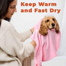 2pcs/1pc Microfiber Puppy Towel, For Drying Small Dogs And Cats, Multi-Color, Quick-Dry Absorbent Pet Towel, 20 X 40 Inches, Suitable For Grooming, Bathing, And Whelping - Multicolor - View 4