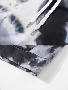 1pc Women's Tie-Dye Sweatshirt Sweatshirt, Outdoor Sports Mountain Style, Hooded Kangaroo Pocket, Elastic Cuffs, Loose Fit Jacket, Versatile For Cycling, Climbing - Grey - View 7