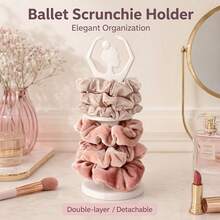 Ballerina Hair Scrunchie Holder, Double Layer Hair Tie Storage, Detachable Portable Vanity Hair Accessory Organizer - Multicolor - View 5