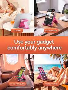 Foldable Portable Desktop Phone Stand, Premium ABS Material, Adjustable Angle, Lightweight Pocket Size, Suitable For All Smartphones And Tablets, Stable Non-Slip, Space-Saving, Phone Holder, Office Desk Accessory - Random - View 5