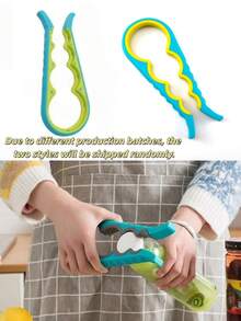 1pc Easy-To-Use 4-In-1 Can/Jar/Bottle Opener - Comfortable Ergonomic Handle With Non-Slip Rubber Surface For Secure Grip, Suitable For People With Weak Hands Or Arthritis, No More Struggling With Tight Lids, Durable And Rust-Resistant Stainless Steel Core - Multicolor - View 17