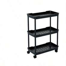 1PC/Mobile Cart Gap Storage Rack, Multi-Layer Storage, Partitioned Storage, Gap Storage, Movable, Flexible Sliding, Easy Assembly, Sturdy Load-Bearing, Waterproof And Moisture-Proof, Easy To Clean, Space-Saving, Open Access, Suitable For Kitchen, Bathroom, Living Room, Bedroom, Movable Floor Cart Multi-Layer Bathroom Narrow Storage Rack - Multicolor - View 12