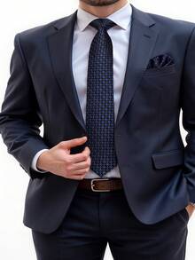 Men's Tie Set Classic Fashion Business Party Tie Set - Blue-black - View 3