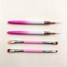 Gradient Handle Manicure Brush Kit, Precision Liner & Dual‑Side Sponge Applicator For Nail DIY Creation - Multicolor - View 4