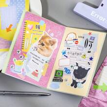 Collage Completed Writable Sticker Book, Korean Vintage Background Paper Stickers For Scrapbook, Photo Album, Notebook, Diary, Back To School Season - one-size - View 6
