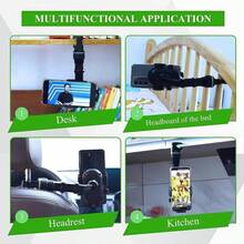1PC 360° Rotating Phone Holder, 2-In-1 Car Design, Adjustable Phone Mount, Secure Grip, Durable Plastic Hands-Free Stand, Suitable For Playing Music And Viewing GPS, Sturdy Car Accessory - Multicolor - View 3