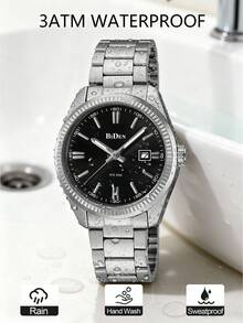 BIDEN Women's Watch Stylish Business Analog Quartz Water-Resistant Watch With Stainless Steel Strap - Black - View 6