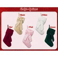 Personalized Bow Christmas Socks, Velvet Christmas Socks, Christmas Gift, Home Decor Velvet Socks, 2025 Christmas Gift, Printed Socks, Christmas Socks, Customizable Name Socks - Christmas Stocking - New - View 7