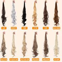 European & American Style 32 Inch Extra Long Ponytail Hair Extension Wrap-Around Ponytail Hair Piece Magic Wand Ponytail Hair Band Hair Accessory - Black - View 10