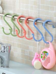 Random Colors -4pcs Colorful Plastic S-Shaped Hooks, Multi-Purpose Home Storage Hooks, S-Shaped Hooks, Suitable For Kitchen, Bathroom, Bedroom, Utility Hooks - View 2