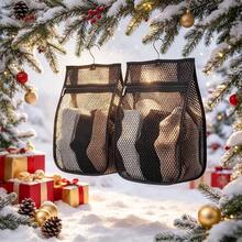 Mesh Storage Bag & Foldable Hanger Set, Zipper Wide Mouth Laundry Bag, Multi-Functional Transparent Mesh Storage Bag, Hanging Shoe Rack For Closet, Dorm, Travel, Back To School Home Organization, Christmas & Mother's Day Gift - Multicolor - View 11