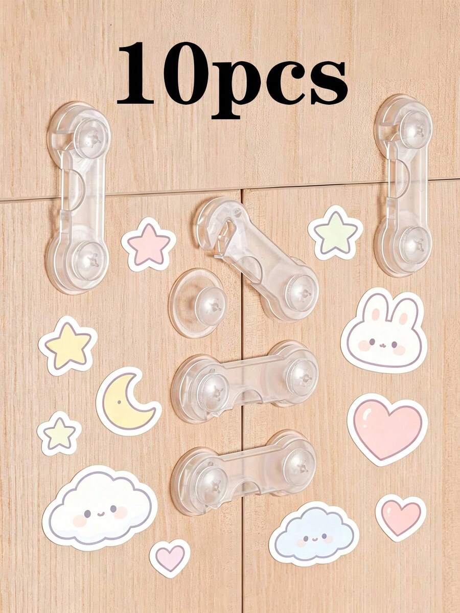4/6/8/10/12-Piece Multifunctional Child Lock – Split-Design Anti-Pinch Lock For Baby Drawers And Cabinets – Transparent Child - Drawer Lock - View 1