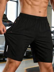 Men's Sports Shorts Suitable For Spring, Summer, Autumn Wear Running, Fitness, Sports Black - Black - View 10