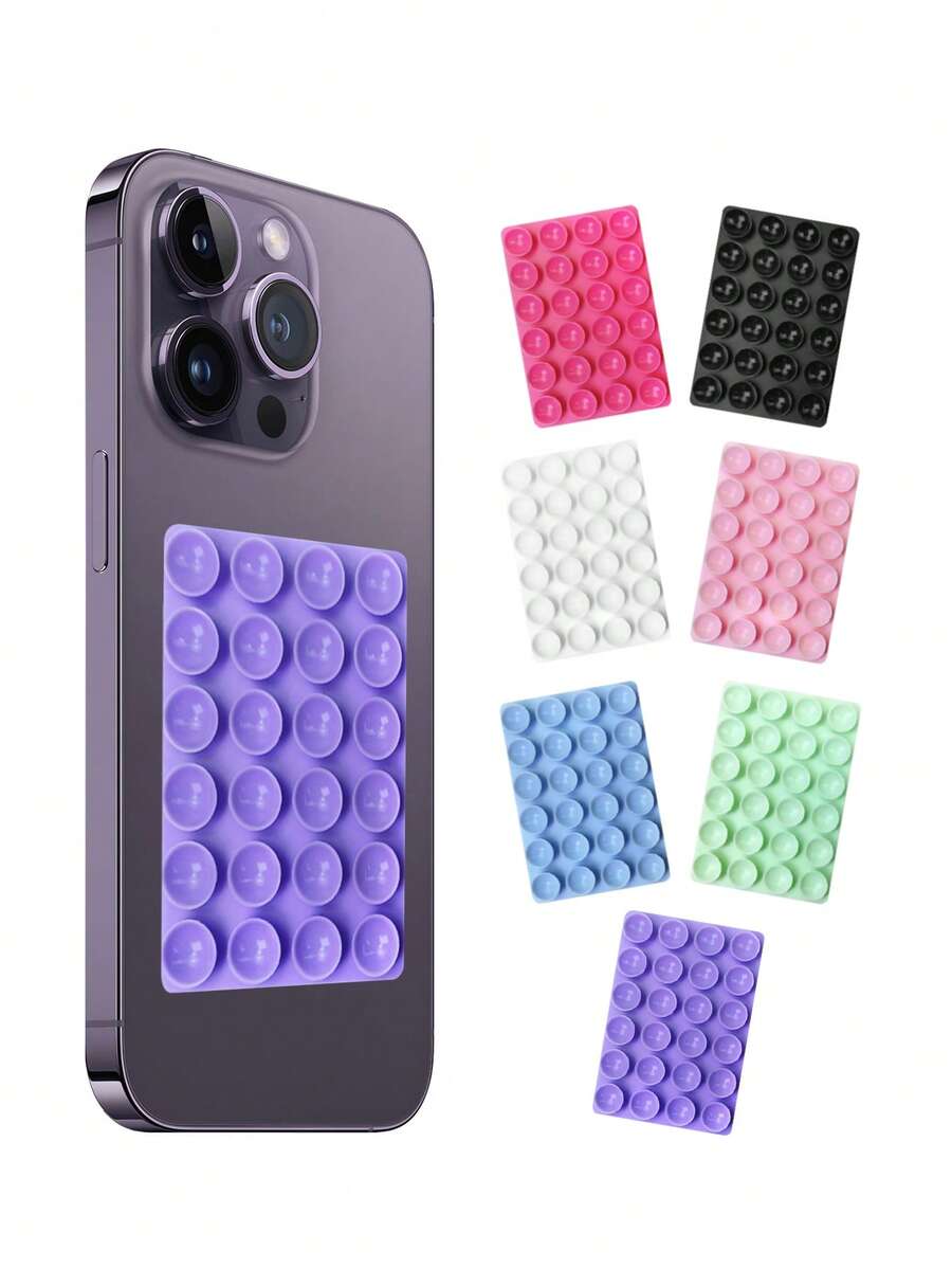 Strong Suction Thickened 24-Piece Single-Sided Silicone Phone Suction Cup Live Streaming Phone Holder, Adhesive Backing, Easy To Use, Durable, Silicone Material, To Use - Multicolor - View 1