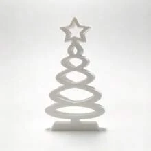 Mini Hollow Ring Christmas Tree, Christmas Cottage Decor Ornament, Size: 4.7inch * 2.73inch * 0.59inch, Winter Christmas Atmosphere Micro Landscape Accessory, Model House, Dollhouse, Garden Micro Landscape Building Accessory - A - View 9