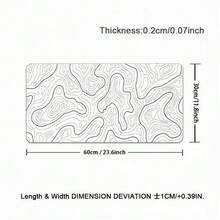 Black & White Extended Terrain Mouse Pad, Cool Desktop Mat/Notebook Writing Pad, Suitable For Work, Gaming, Office And Home Use, With Contour Design - View 5