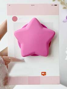 Creamy 3D Star Magnetic Phone Stand, Minimalist Solid Color Pentagram Magnetic Holder, Girly Style Desktop Rotating Slouchy Phone Case Back Sticker - Multicolor - View 16