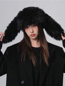 1/2pcs Women's Spring New Cute Rabbit Ear Plush Hat, Soft Warm Fuzzy Doll Hat With Fun Design, Suitable For Daily Wear And Gift In Winter And Autumn - Multicolor - View 5
