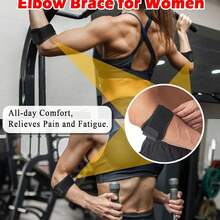 1pc Dual Layers Compression Elbow Brace Support Strap With Gel Pad & Wide Adjustable Strap For Men & Women , Outdoor Sports, Basketball, Badminton,Tennis & Golfer's Elbow Strap Band - Black - View 8