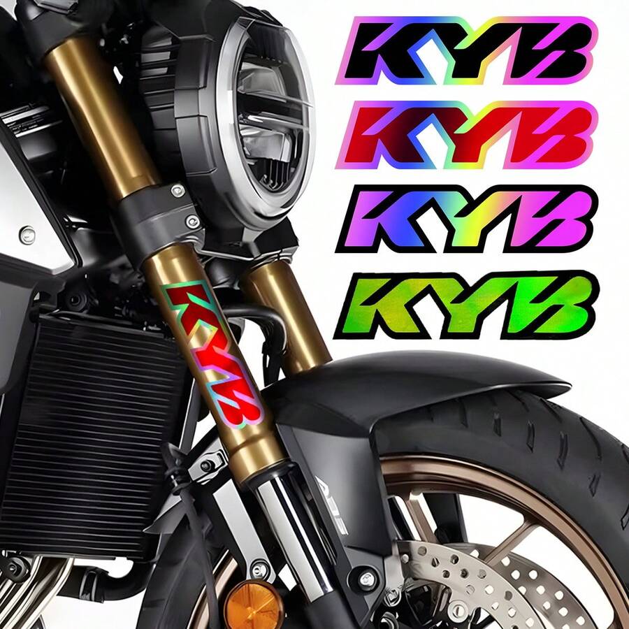 Stiker Peredam Kejut Motor KYB Tahan Air untuk Suspensi Garpu Depan Motor, Logo Stiker Vinil Tahan Lama untuk Dekorasi - A - View 1
