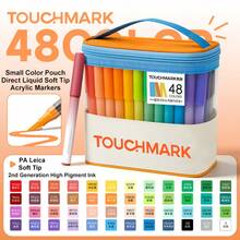 Touchmark Marker Set 24/36/48/60/84 Colors Multi-Specification Optional, Portable Carrying Storage Bag, Large Ink Capacity, Quick-Drying, Strong Coverage, Even Coloring, No Mess, Hand-Drawn Anime Sketch Design Graffiti Painting Art Creation DIY Drawing Pens - Multicolor - View 13