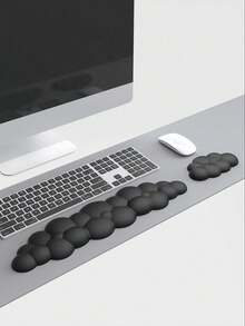 Sandaran Pergelangan Tangan Keyboard Berbentuk Awan Warna Solid, Bantalan/Sandaran Pergelangan Tangan Kulit Lembut dengan Busa Memori, Sandaran Telapak Tangan Komputer Ergonomis Anti Selip, Cocok untuk PC Gaming/Laptop/Tablet/Meja Kantor, Nyaman untuk Mengetik dan Meredakan Nyeri - View 1